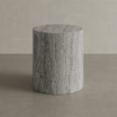 Porto Travertine Side Table, Grey